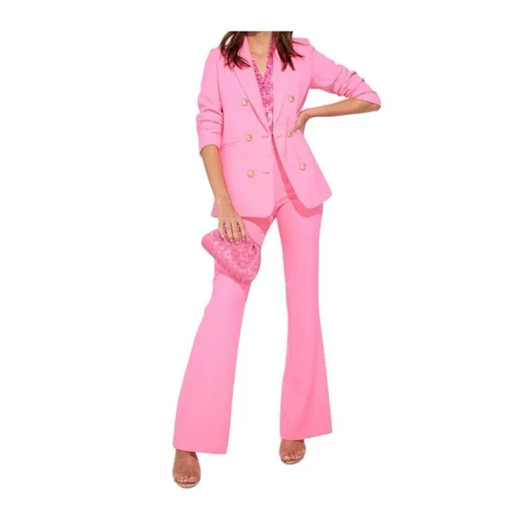 Generation Love Leighton Double-Breasted Crepe Blazer in Cotton Candy Size XS Blazers & Suit Jackets